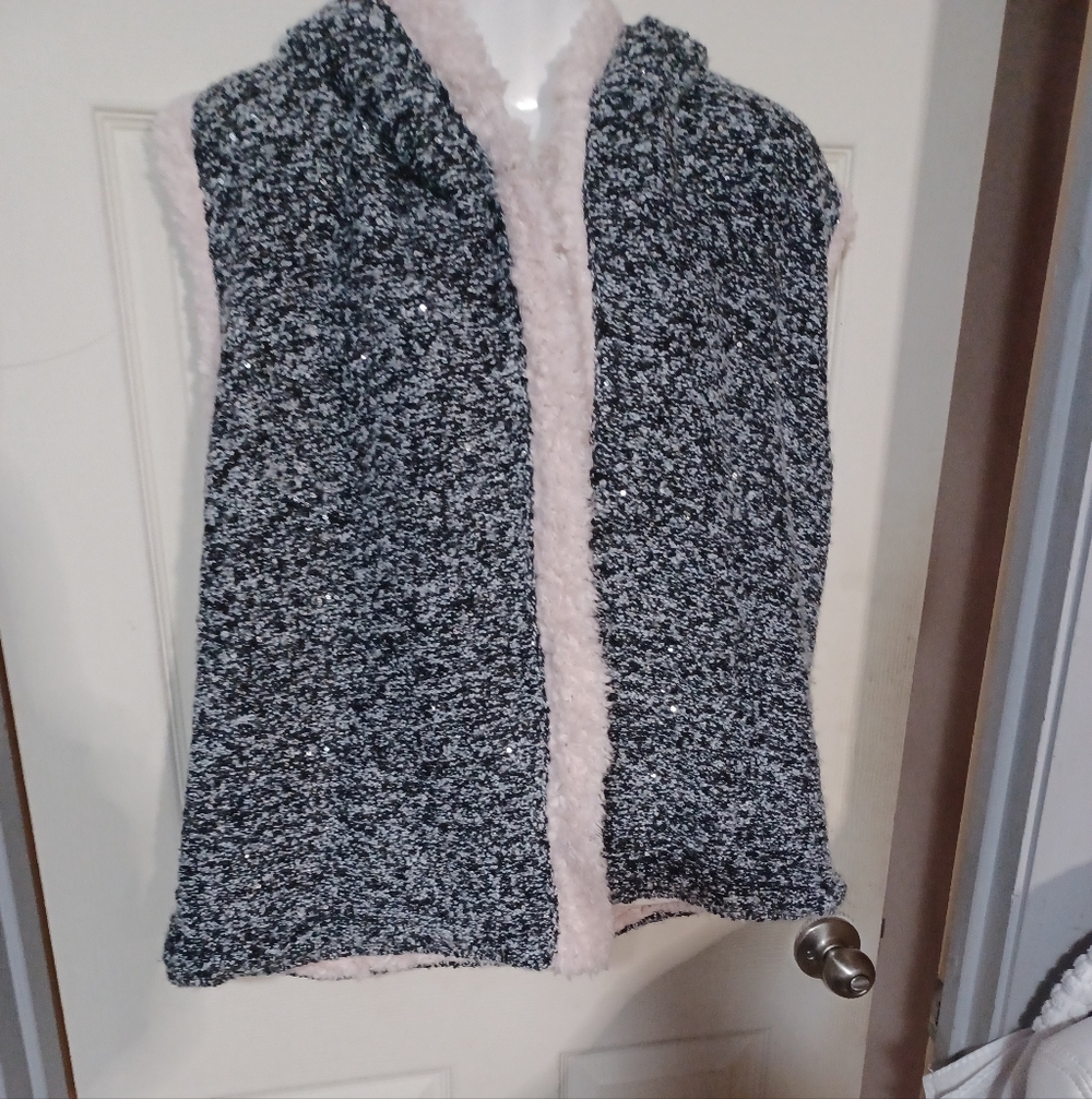 Cozy Black and Pink Hooded Cardigan